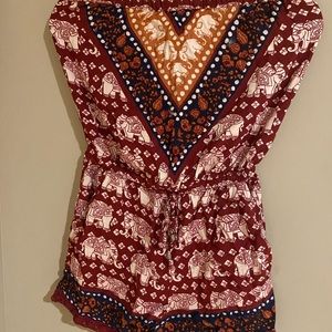 Elephant Print Romper